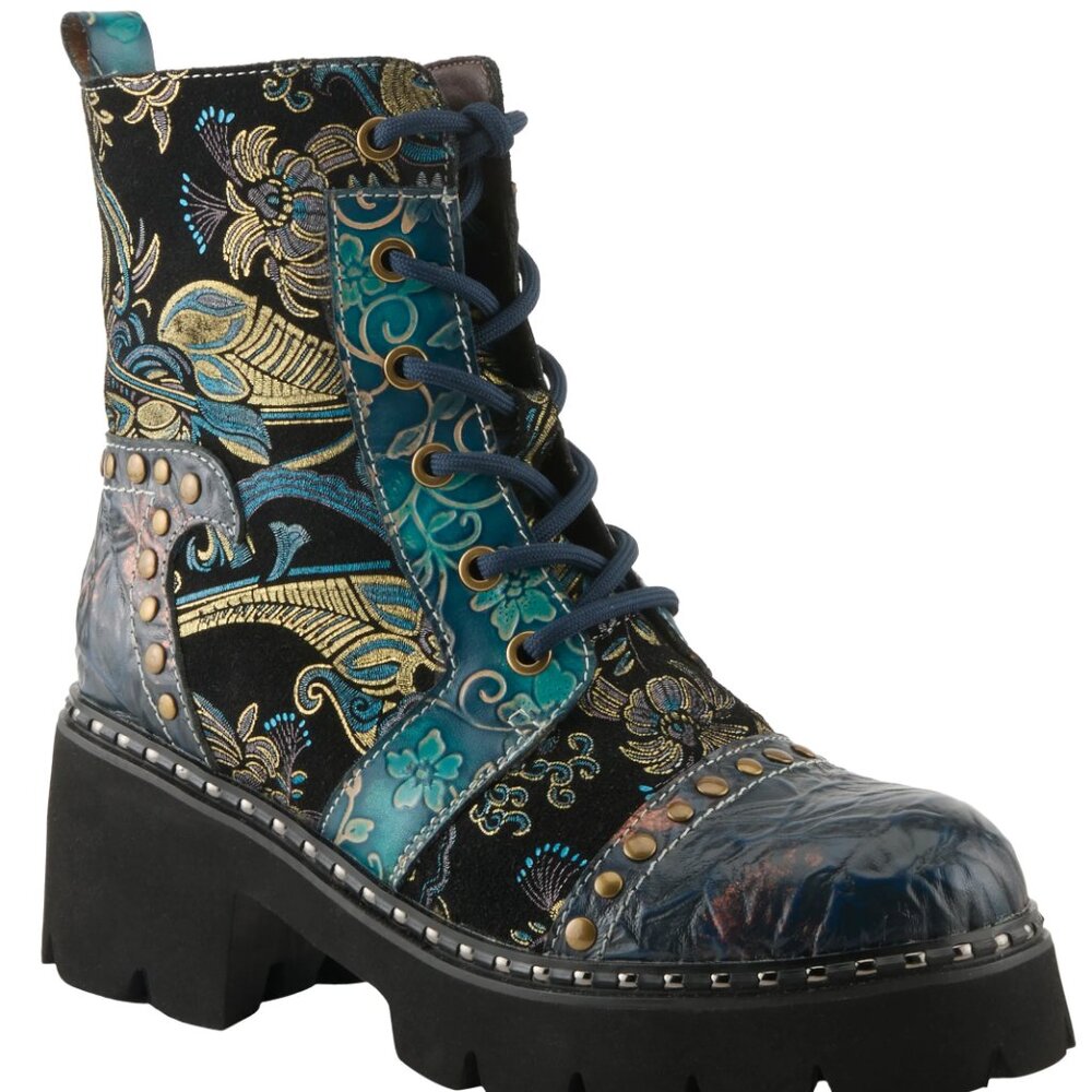 L'Artiste Boots By Spring Step - Blue Multi Size 37